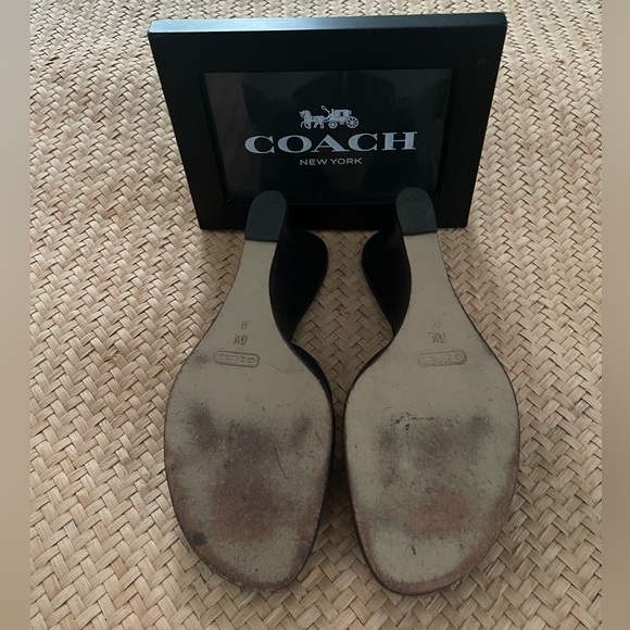 Coach Black Slides with Signature Brass Hardware - Picture 5 of 16